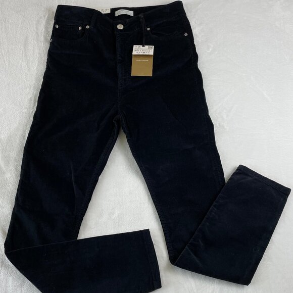 Zara Woman NWT "The Skinny Velvet" Jeans, Premium Denim Collection, Black, S 40 - Picture 2 of 10